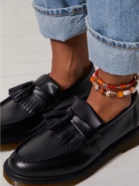 NWT Dr. Martens Adrian: Black Tassel Leather Loafers